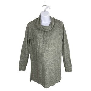 Motherhood Maternity Oversized Sweater Top Women's SMALL Gray Cowl-Neck Soft NEW